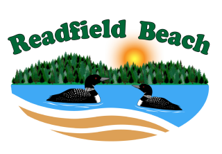 Readfield Beach Logo - Loons, Lake, and Trees