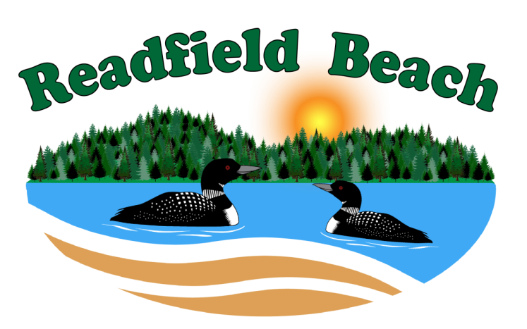 Readfield Beach Logo - Loons, Lake, and Trees